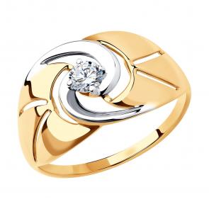 Золотое кольцо Diamant с фианитом 51-110-00161-1 фото