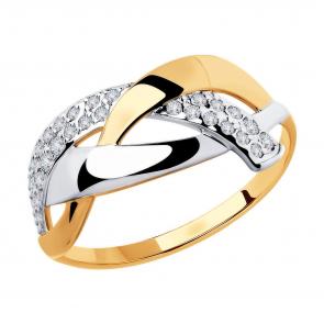 Золотое кольцо Diamant с фианитом 51-110-00198-1 фото