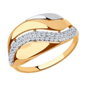 Золотое кольцо Diamant с фианитом 51-110-00207-1 фото