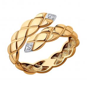 Золотое кольцо Символ года Змея Diamant с фианитом 51-110-00363-1 фото