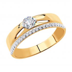 Золотое кольцо Diamant с фианитом 51-110-00646-1 фото