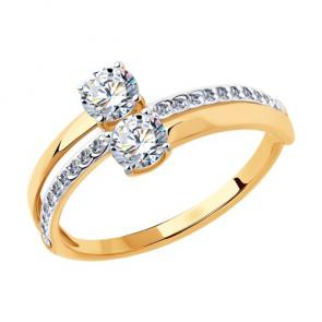 Золотое кольцо Diamant с фианитом 51-110-00724-1 фото