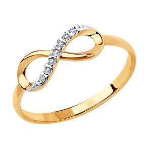 Золотое кольцо Diamant с фианитом 51-110-00787-1 фото