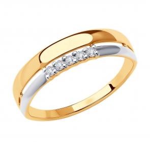 Золотое кольцо Diamant с фианитом 51-110-00822-1 фото