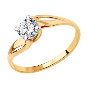 Золотое кольцо Diamant с фианитом 51-110-00837-1 фото