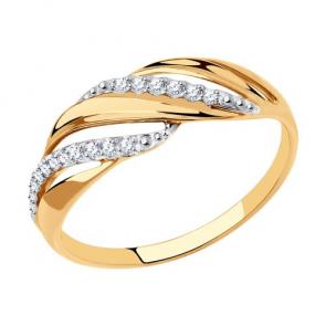 Золотое кольцо Diamant с фианитом 51-110-00838-1 фото