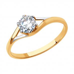 Золотое кольцо Diamant с фианитом 51-110-00841-1 фото