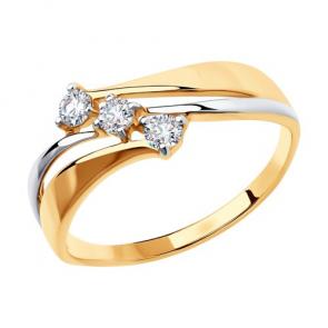 Золотое кольцо Diamant с фианитом 51-110-00860-1 фото
