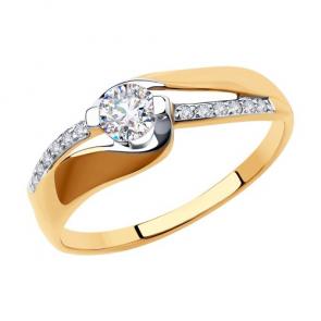 Золотое кольцо Diamant с фианитом 51-110-00895-1 фото