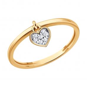 Золотое кольцо SOKOLOV с фианитом 51-110-00901-1 фото