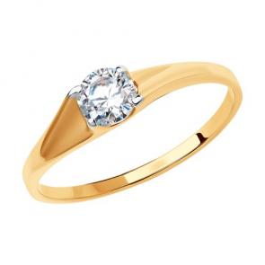 Золотое кольцо Diamant с фианитом 51-110-00943-1 фото