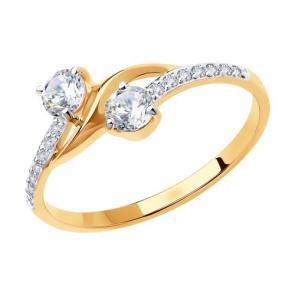 Золотое кольцо Diamant с фианитом 51-110-00949-1 фото