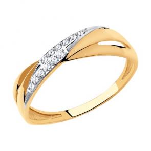 Золотое кольцо Diamant с фианитом 51-110-00963-1 фото