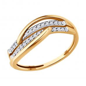 Золотое кольцо SOKOLOV с фианитом 51-110-00981-1 фото