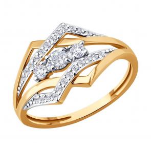 Золотое кольцо Diamant с фианитом 51-110-00983-1 фото