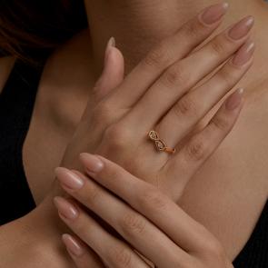 Золотое кольцо Diamant с фианитом 51-110-01280-1 фото