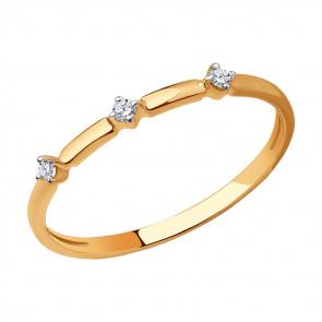 Золотое кольцо Diamant с фианитом 51-110-01577-1 фото
