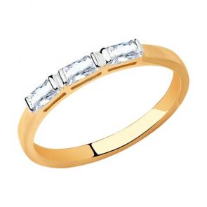 Золотое кольцо Diamant с фианитом 51-110-01632-1 фото