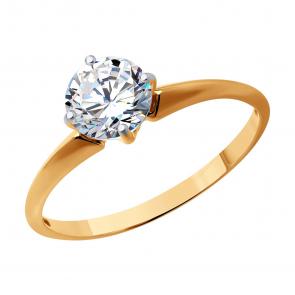 Золотое кольцо Diamant с фианитом 51-110-01794-1 фото