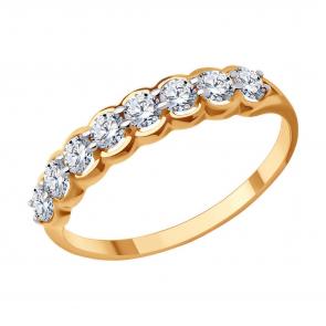 Золотое кольцо Diamant с фианитом 51-110-01833-1 фото