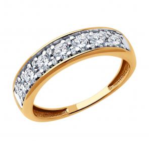 Золотое кольцо Diamant с фианитом 51-110-01854-1 фото