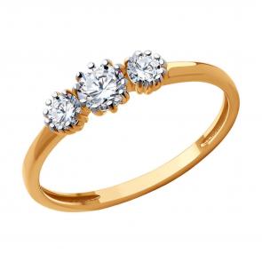 Золотое кольцо Diamant с фианитом 51-110-01858-1 фото