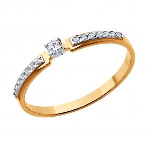 Золотое кольцо Diamant с фианитом 51-110-01979-1 фото