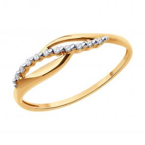 Золотое кольцо Diamant с фианитом 51-110-02027-1 фото