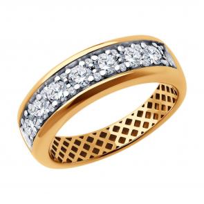 Золотое кольцо Diamant с фианитом 51-110-02052-1 фото