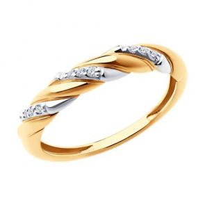Золотое кольцо Diamant с фианитом 51-110-02075-1 фото