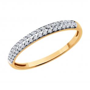 Золотое кольцо Diamant с фианитом 51-110-02076-1 фото