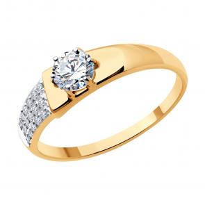 Золотое кольцо Diamant с фианитом 51-110-02193-1 фото