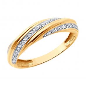 Золотое кольцо Diamant с фианитом 51-110-02260-1 фото