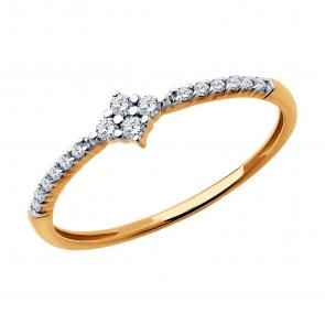 Золотое кольцо Diamant с фианитом 51-110-02399-1 фото