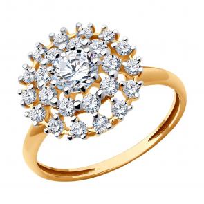 Золотое кольцо Diamant с фианитом 51-110-02419-1 фото