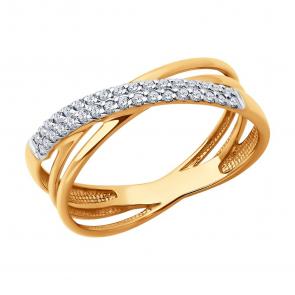 Золотое кольцо Diamant с фианитом 51-110-02732-1 фото