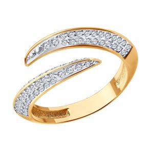 Золотое кольцо Diamant с фианитом 51-110-02811-1 фото