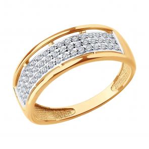 Золотое кольцо Diamant с фианитом 51-110-02814-1 фото