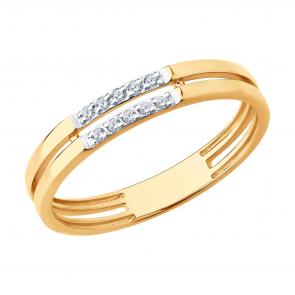 Золотое кольцо Diamant с фианитом 51-110-02861-1 фото