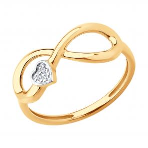 Золотое кольцо Diamant с фианитом 51-110-02865-1 фото