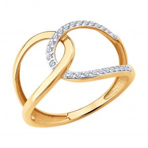 Золотое кольцо Diamant с фианитом 51-110-02866-1 фото