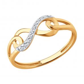 Золотое кольцо Diamant с фианитом 51-110-02867-1 фото