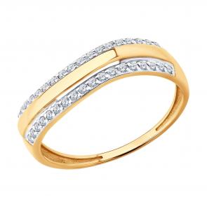 Золотое кольцо Diamant с фианитом 51-110-02868-1 фото