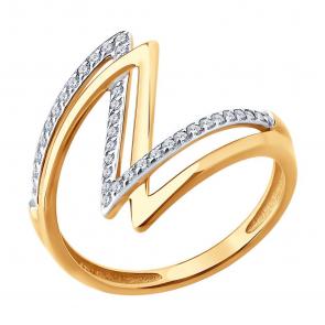 Золотое кольцо Diamant с фианитом 51-110-02872-1 фото