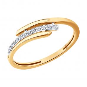 Золотое кольцо Diamant с фианитом 51-110-02875-1 фото