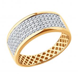 Золотое кольцо Diamant с фианитом 51-110-02935-1 фото