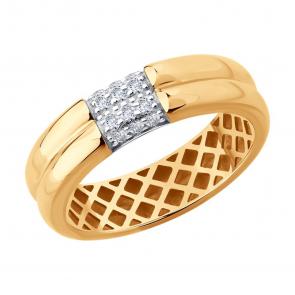 Золотое кольцо Diamant с фианитом 51-110-02946-1 фото