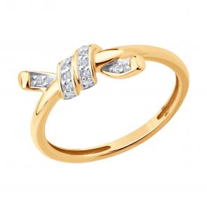 Золотое кольцо Diamant с фианитом 51-110-02971-1 фото