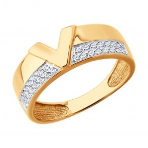 Золотое кольцо Diamant с фианитом 51-110-02978-1 фото