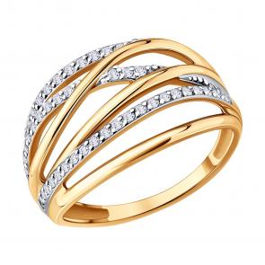Золотое кольцо Diamant с фианитом 51-110-03004-1 фото